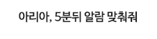 아리아, 5분뒤 알람 맞춰줘